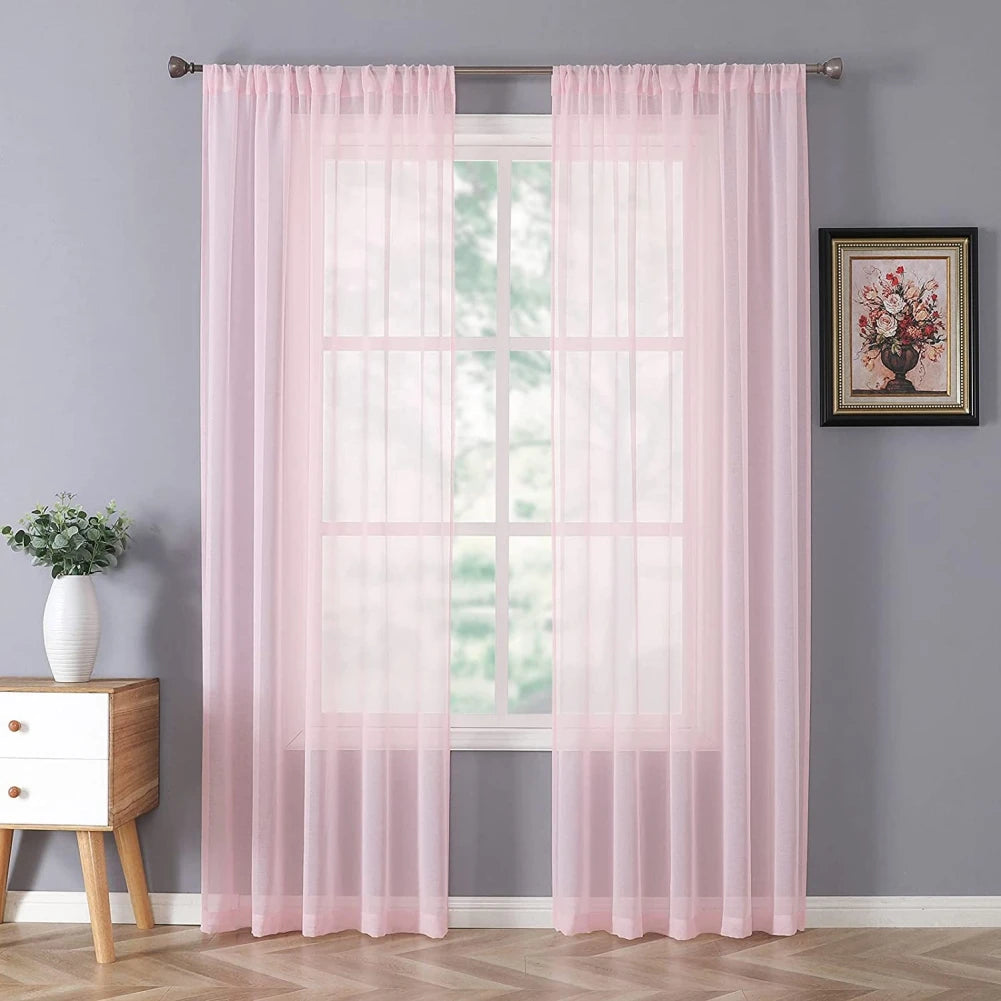 Elegant Light Filtering Sheer Curtains Panels
