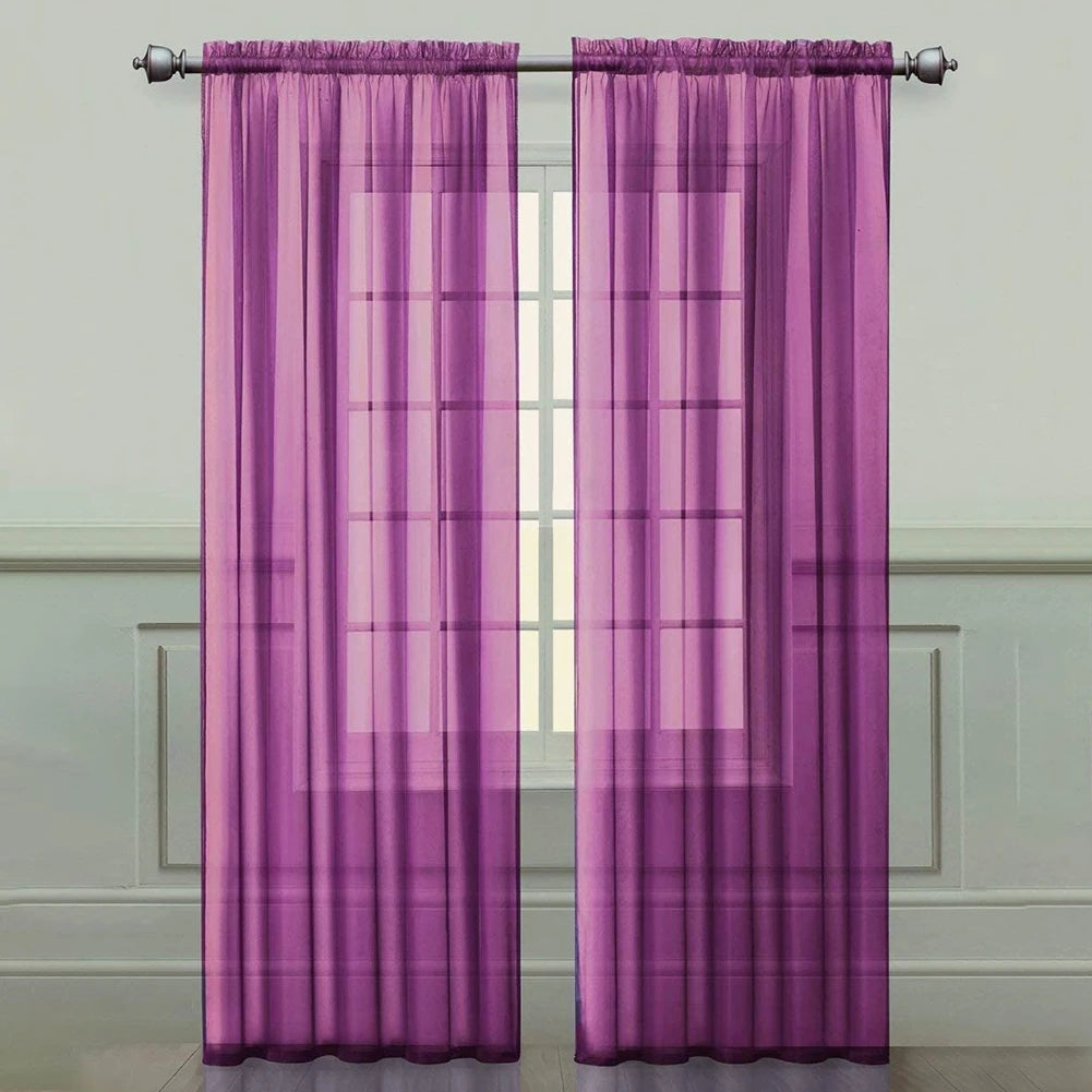 Elegant Light Filtering Sheer Curtains Panels
