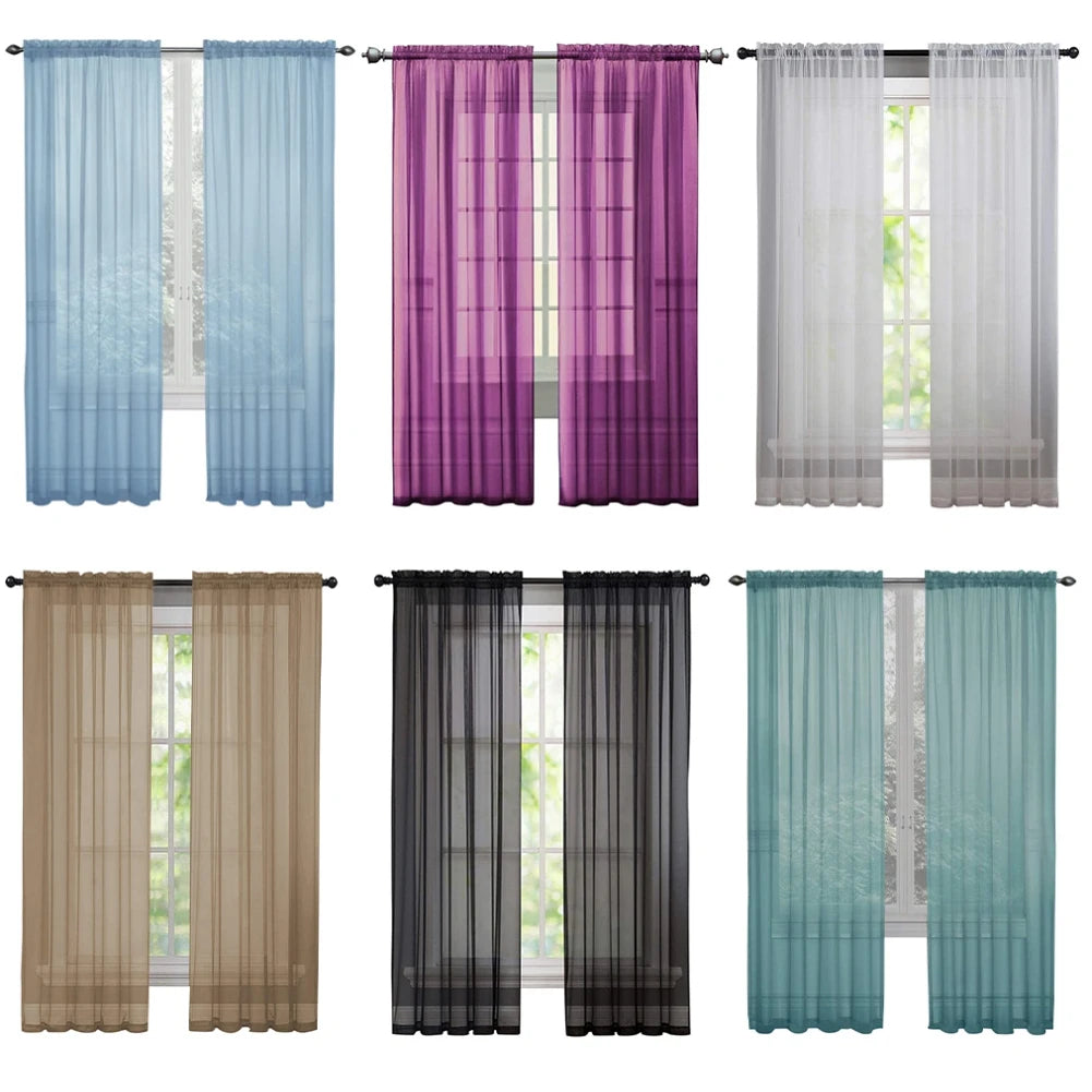 Elegant Light Filtering Sheer Curtains Panels