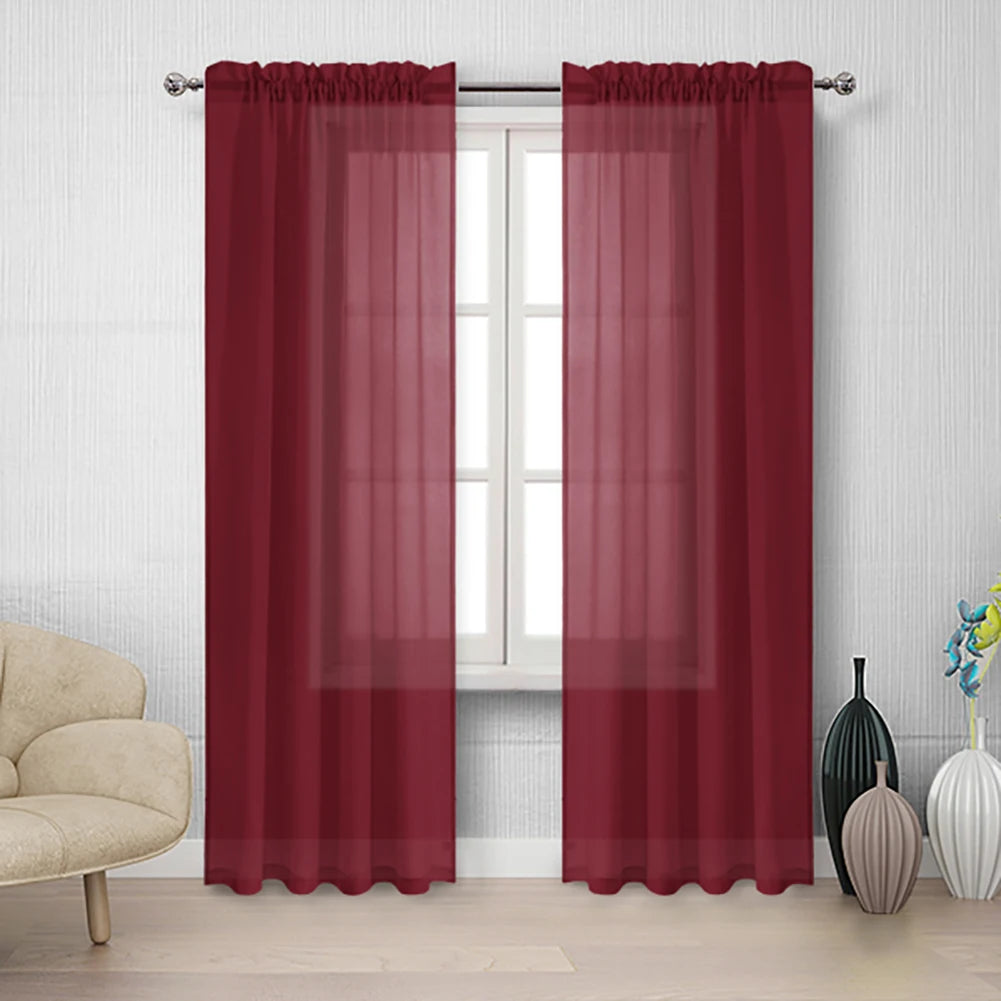 Elegant Light Filtering Sheer Curtains Panels
