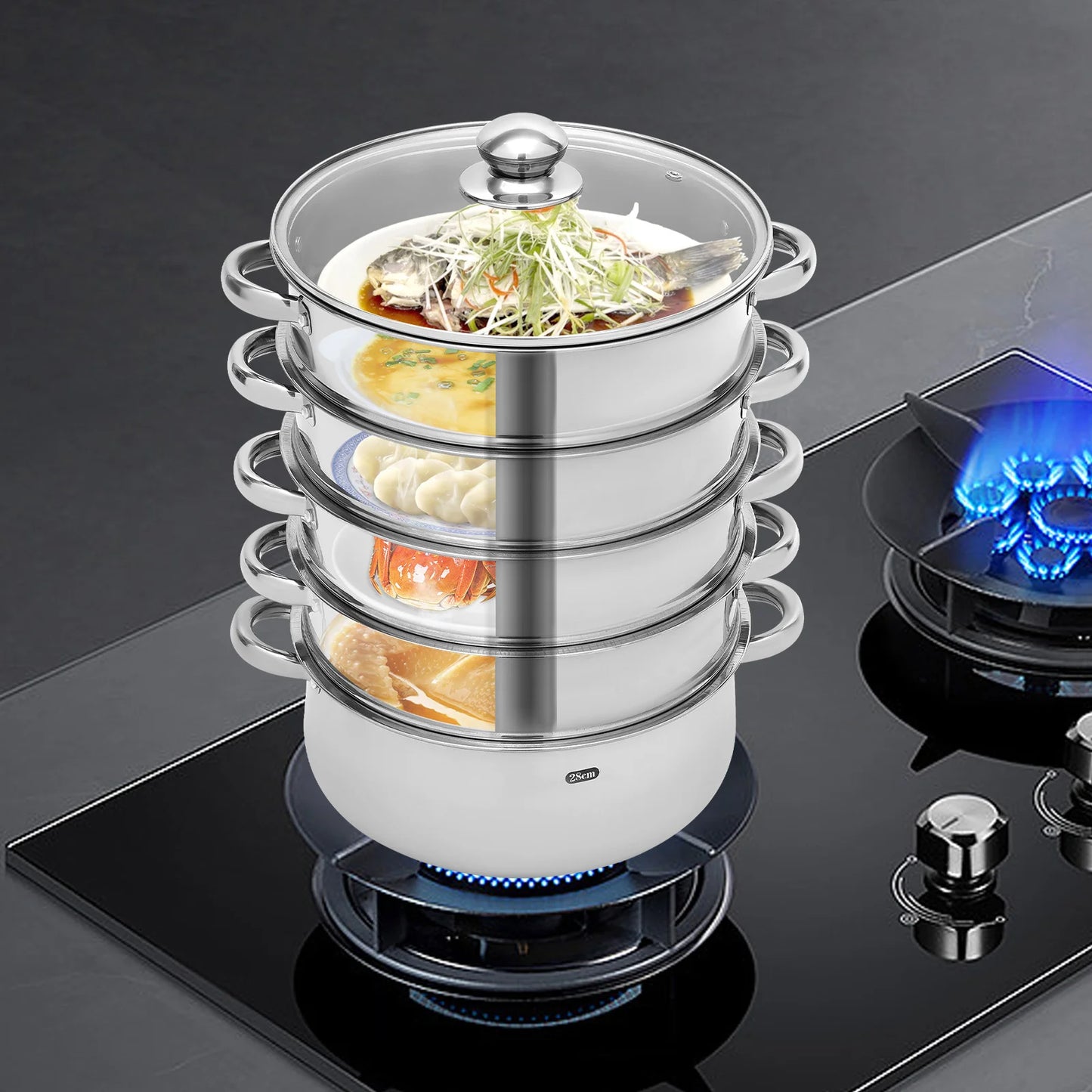 Multifunctional Stainless Steel 5-Tier Steamer Cooker