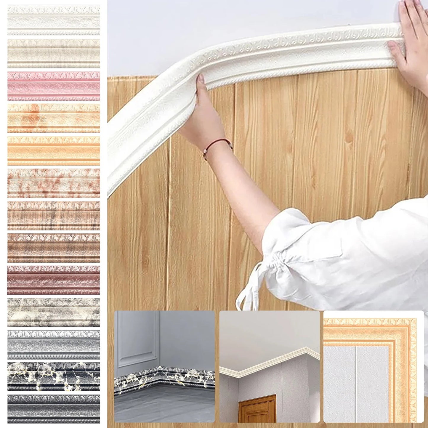 3D Waterproof Self-Adhesive Wallpaper Border Trim
