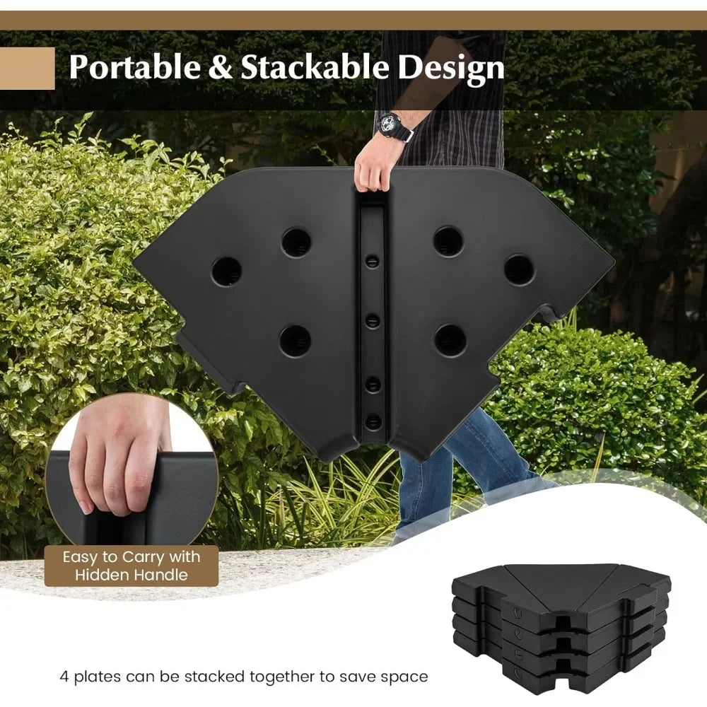 Heavy Duty 4 Piece Offset Patio Umbrella Base