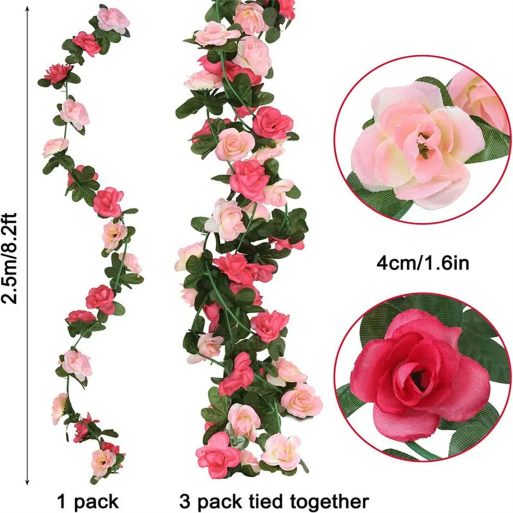 Artificial Silk Rose Flower Vine Wedding Decoration