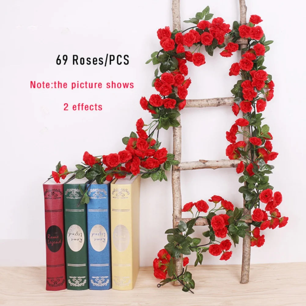 Artificial Silk Rose Flower Vine Wedding Decoration