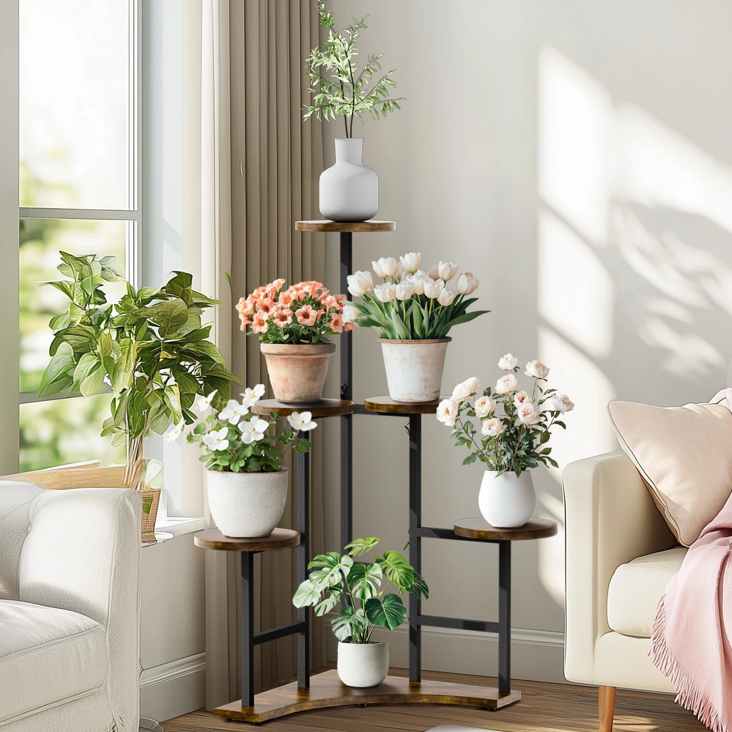 5 Tier Tall Corner Plant Stand for Garden