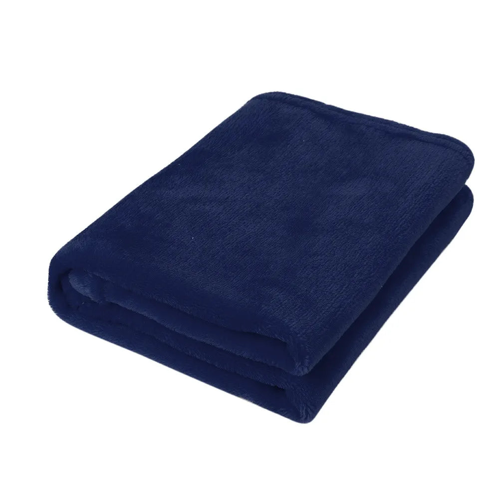 Premium Soft Black Flannel Throw Blanket 50x70cm