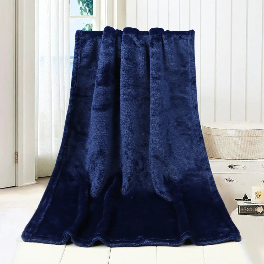 Premium Soft Black Flannel Throw Blanket 50x70cm