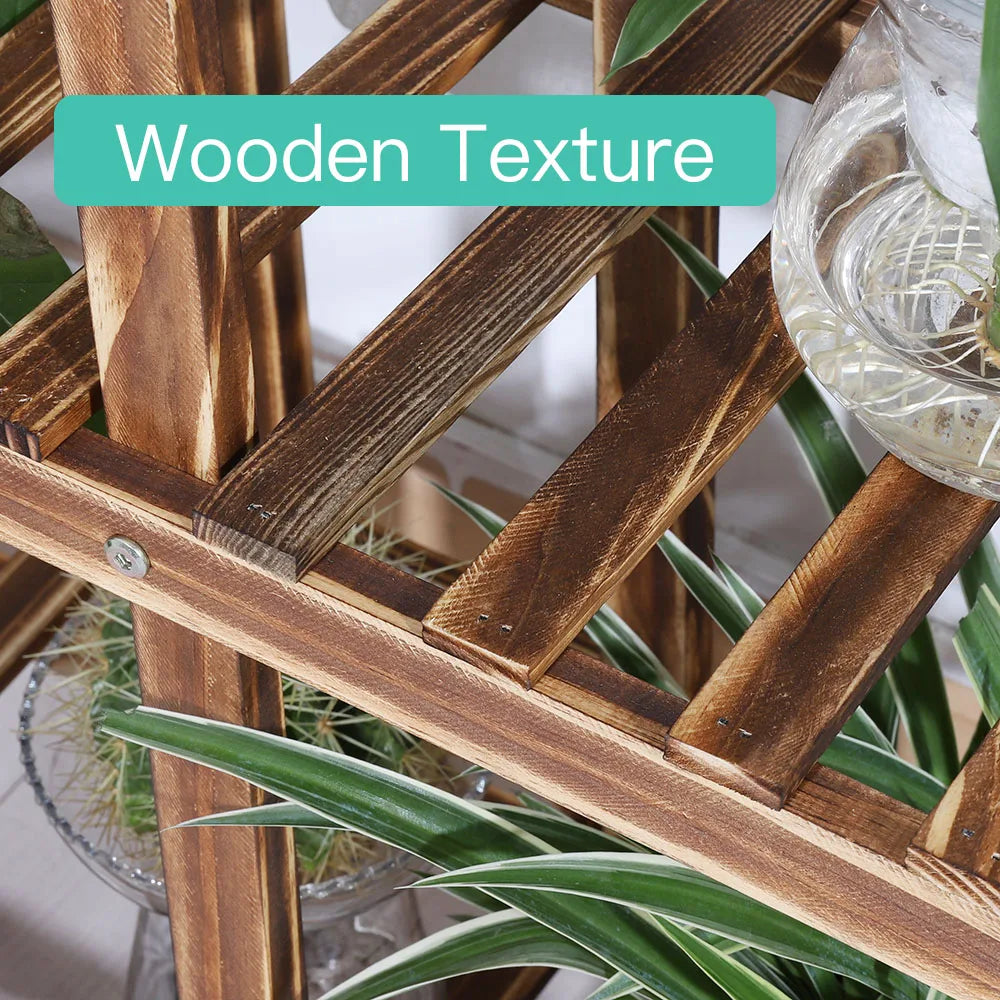 6 Tier Wooden Plant Stand Rack for Indoor Outdoor