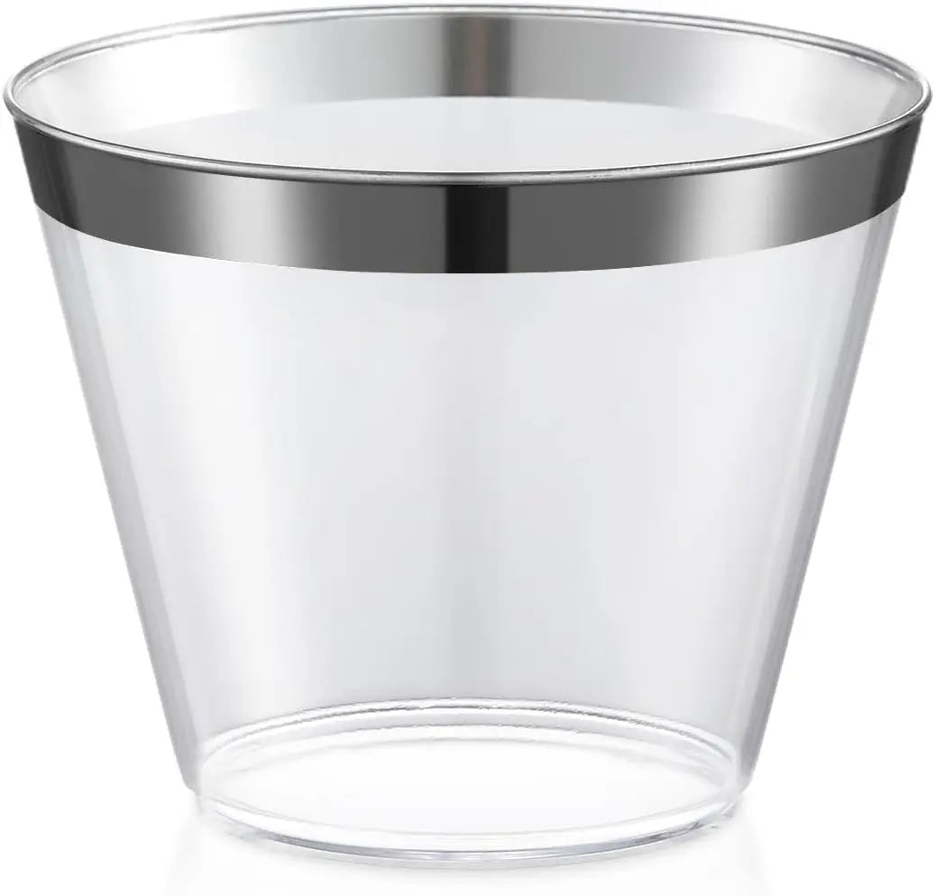 600 Piece Silver Plastic Dinnerware Set for Events