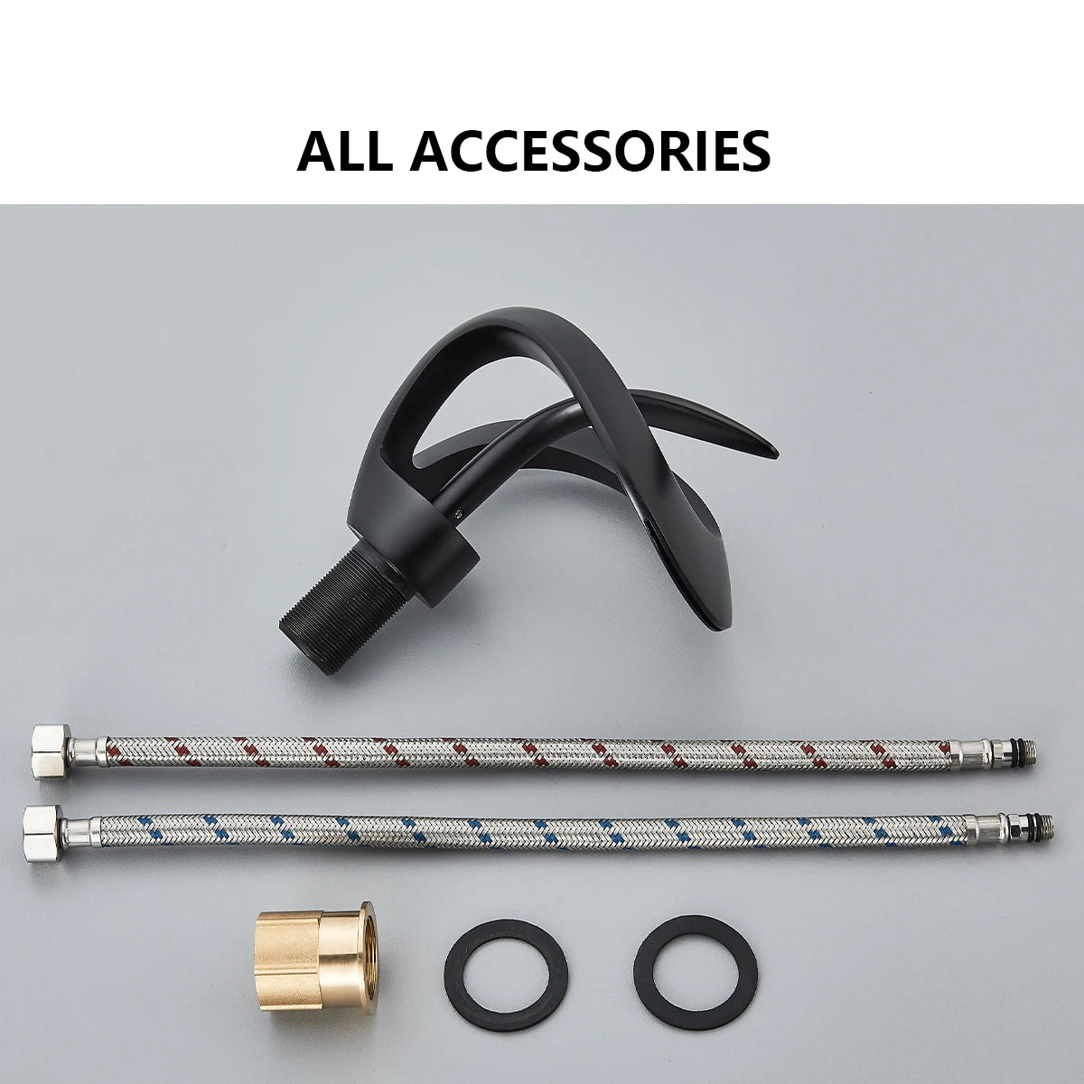 Brass Black Waterfall Bathroom Basin Faucet