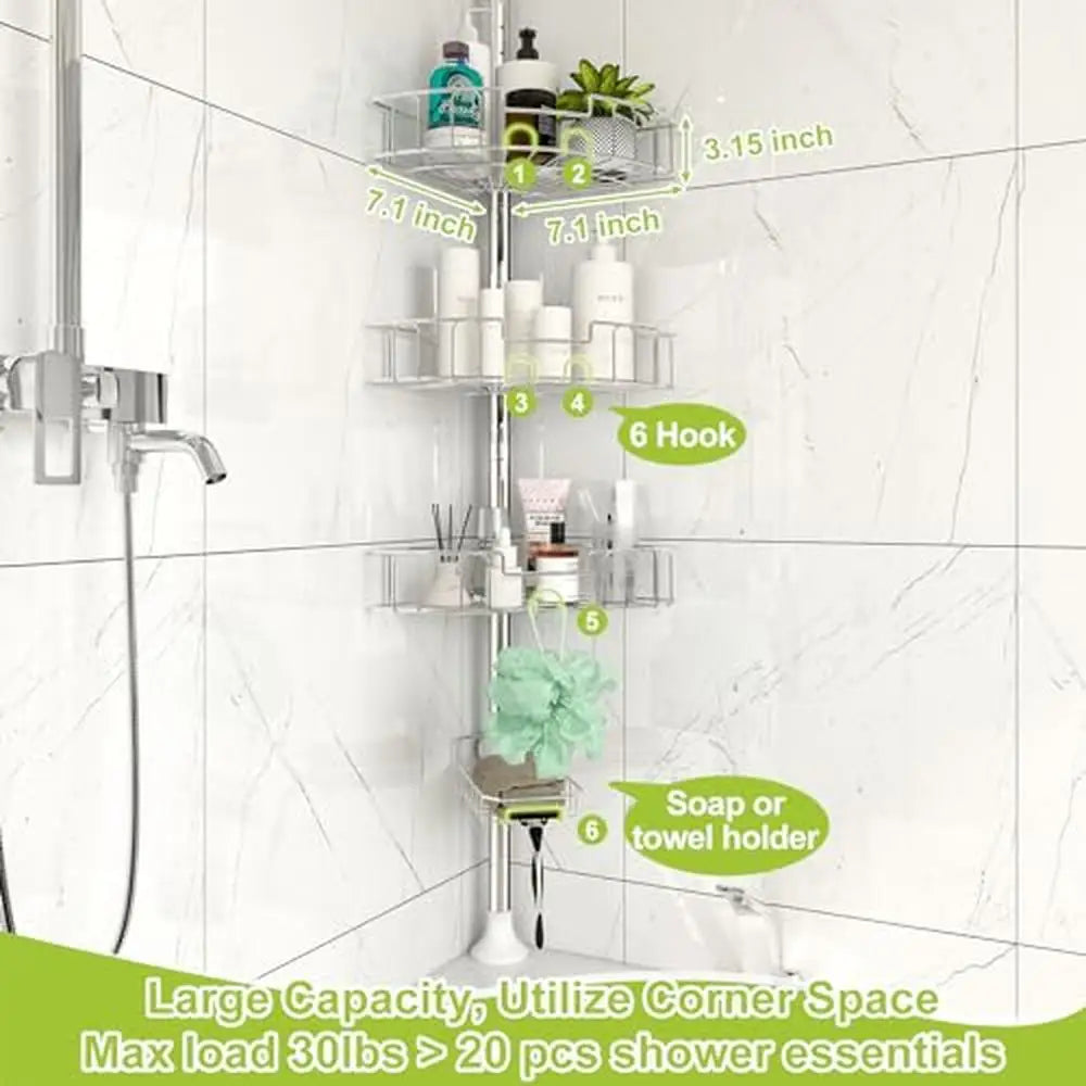 Adjustable Stainless Steel Shower Caddy Storage Rack