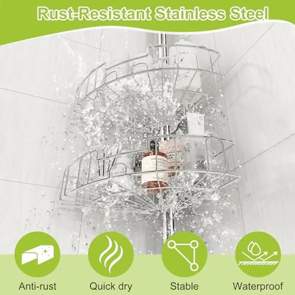 Adjustable Stainless Steel Shower Caddy Storage Rack
