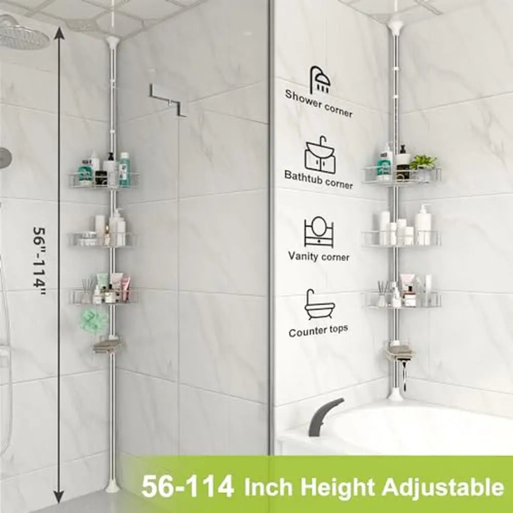 Adjustable Stainless Steel Shower Caddy Storage Rack