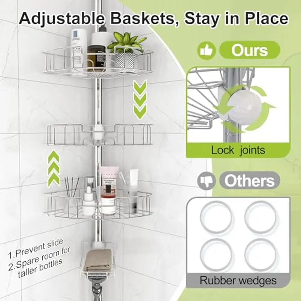 Adjustable Stainless Steel Shower Caddy Storage Rack