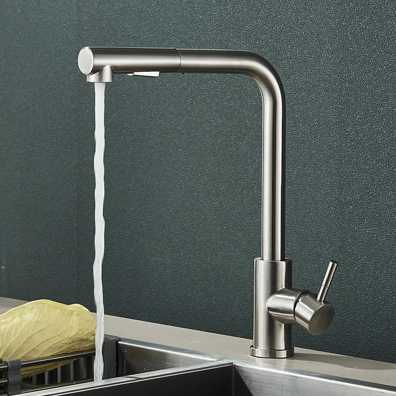 Black Stainless Steel 360 Degree Kitchen Faucet Nozzle