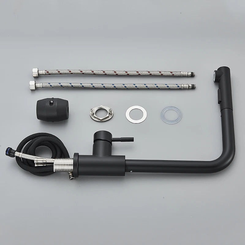 Black Stainless Steel 360 Degree Kitchen Faucet Nozzle