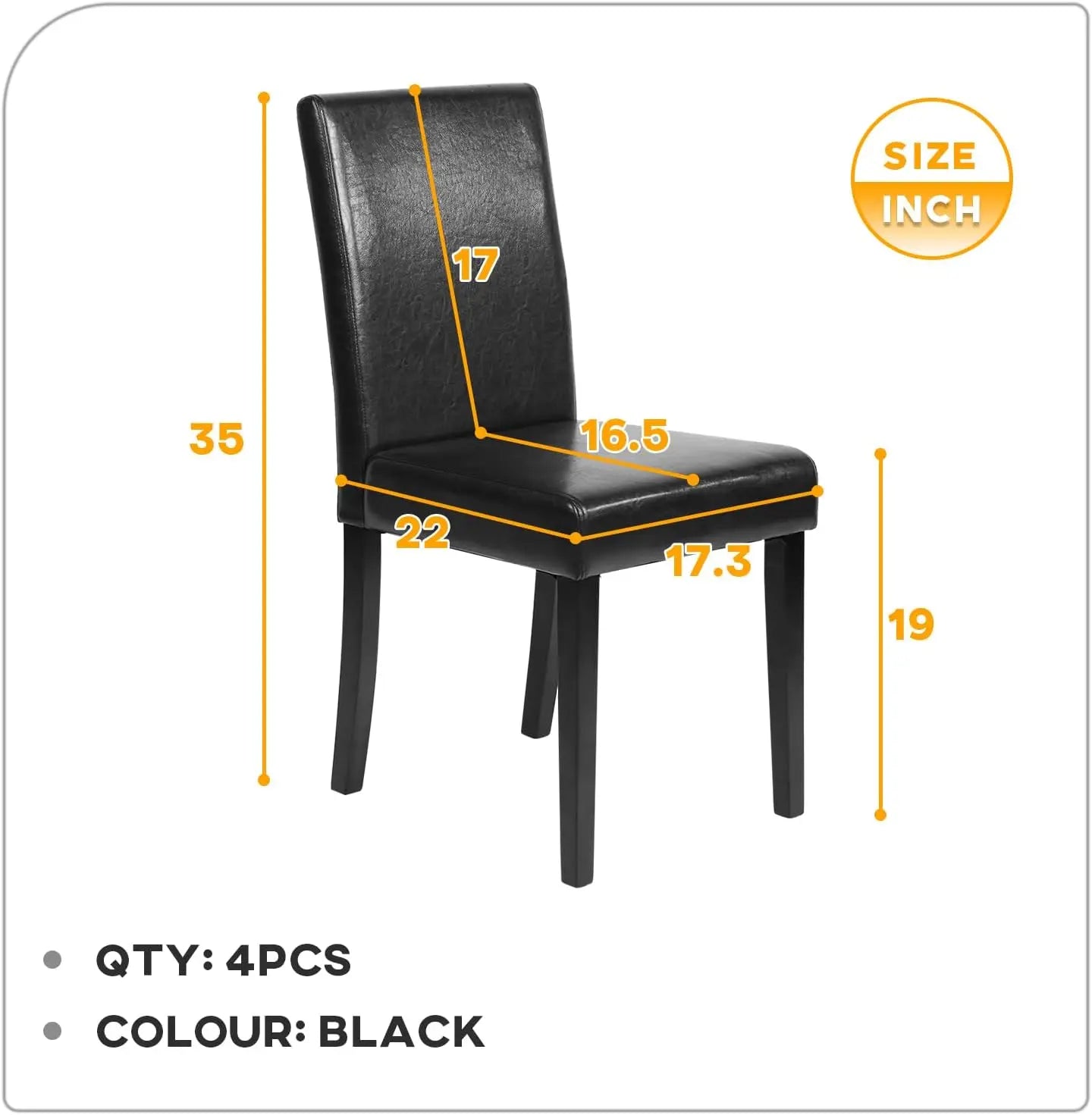 Stylish Dining Chairs Set of Four with Cushion
