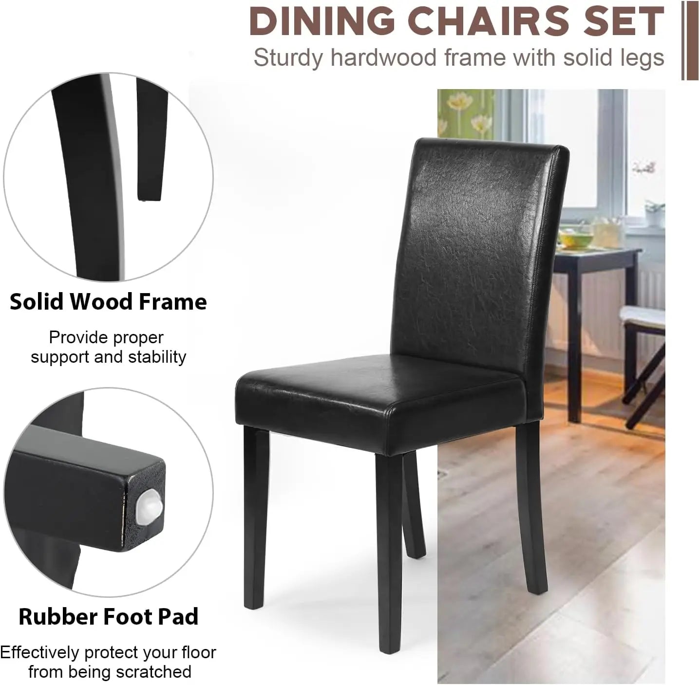 Stylish Dining Chairs Set of Four with Cushion