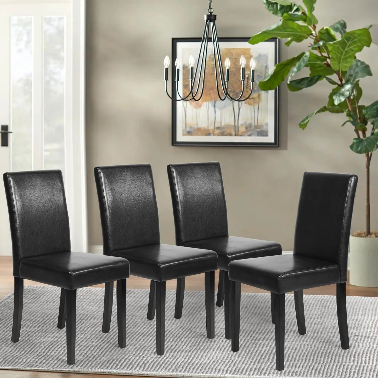 Stylish Dining Chairs Set of Four with Cushion