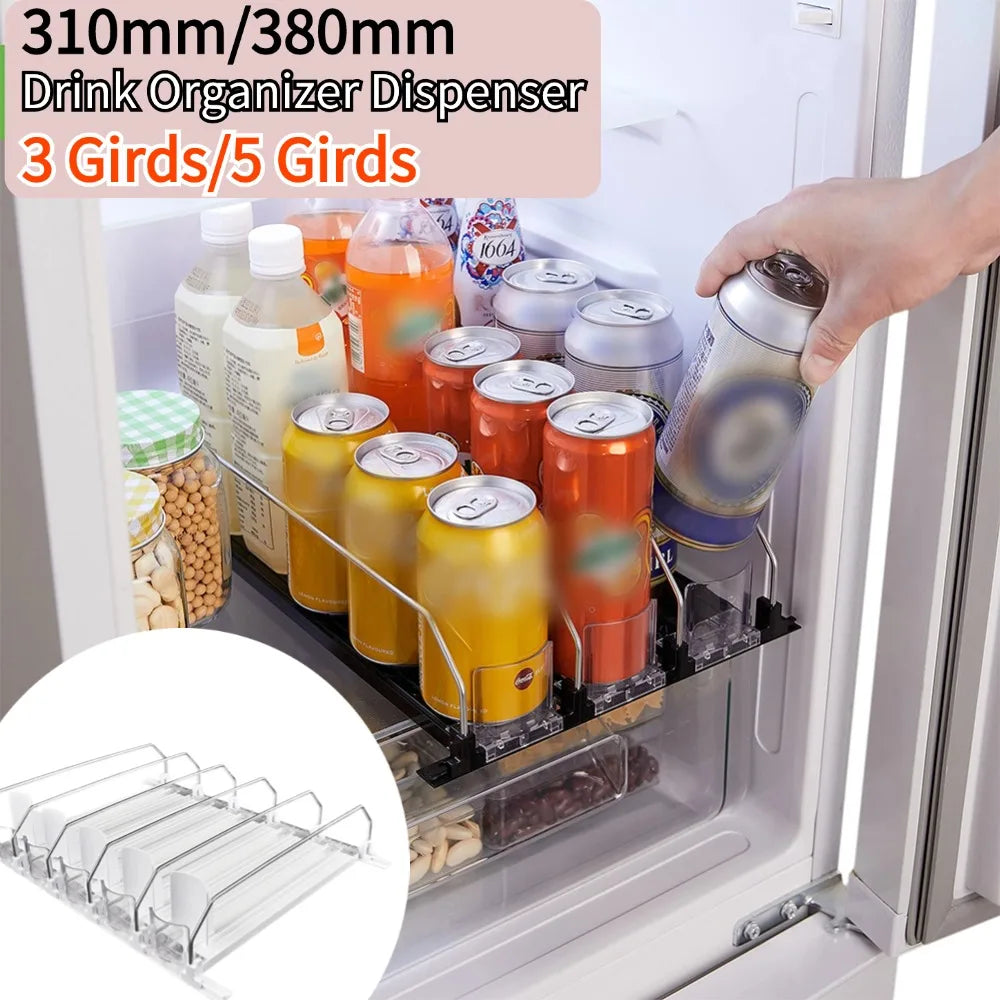 Adjustable Drink Organizer Dispenser for Cans Bottles