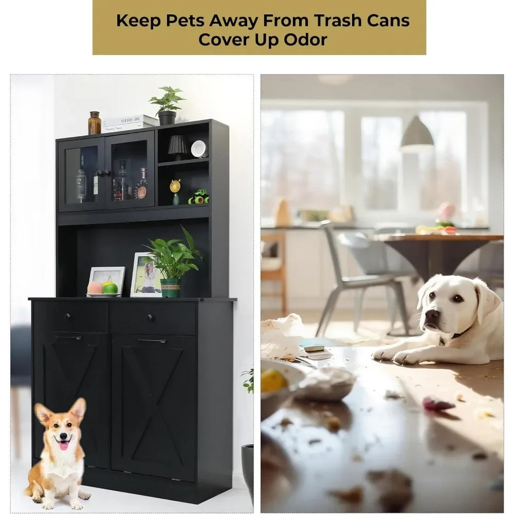 Dual Tilt Out Trash Storage Kitchen Cabinet