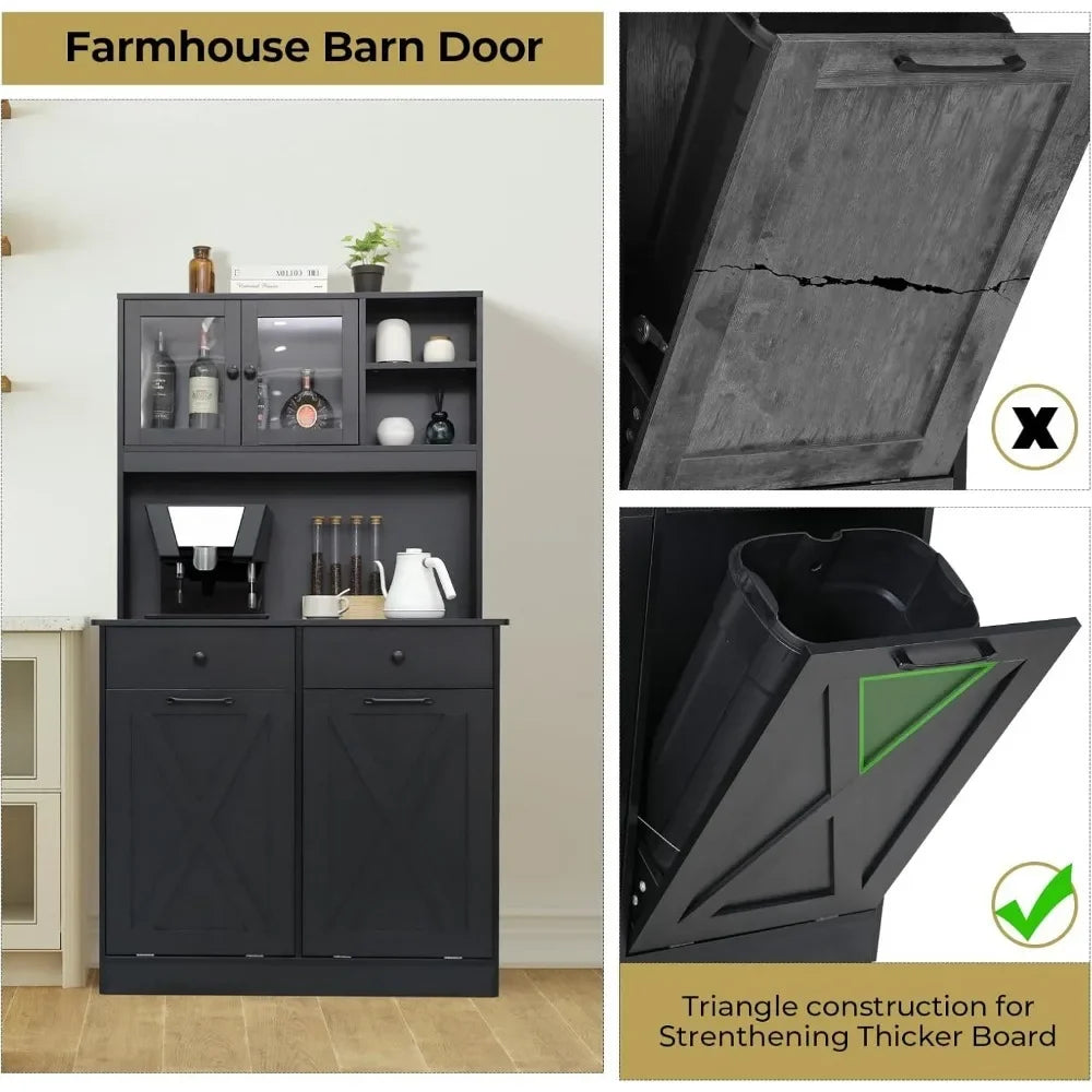 Dual Tilt Out Trash Storage Kitchen Cabinet