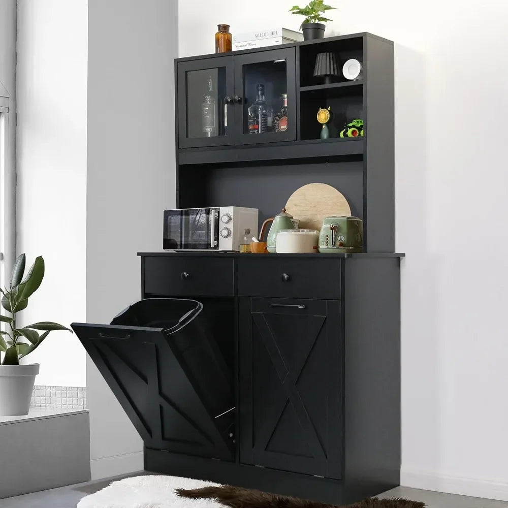 Dual Tilt Out Trash Storage Kitchen Cabinet