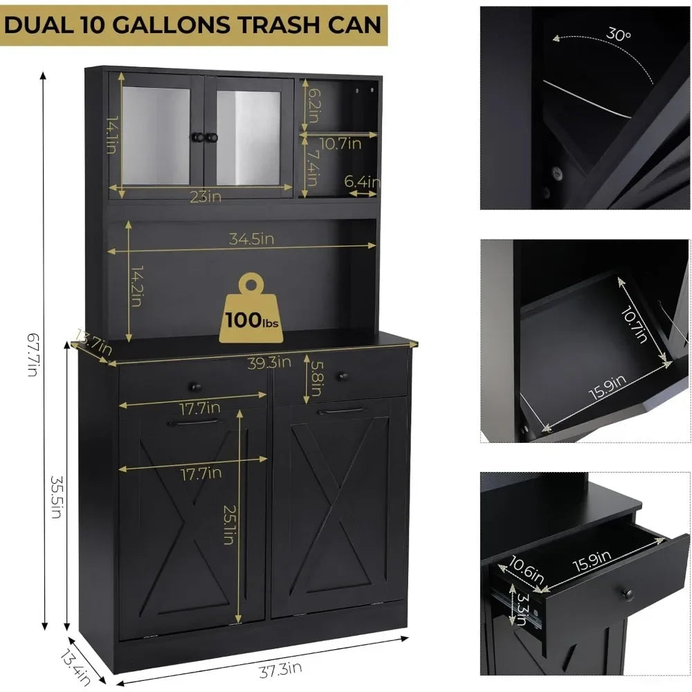Dual Tilt Out Trash Storage Kitchen Cabinet