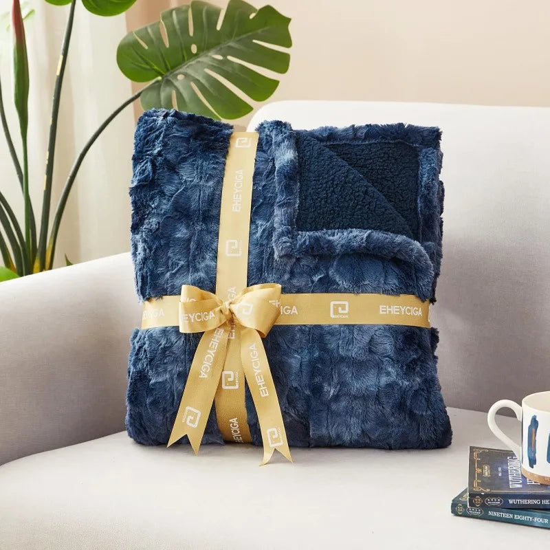 Premium Electric Heated Faux Fur Blanket with Auto Shut Off