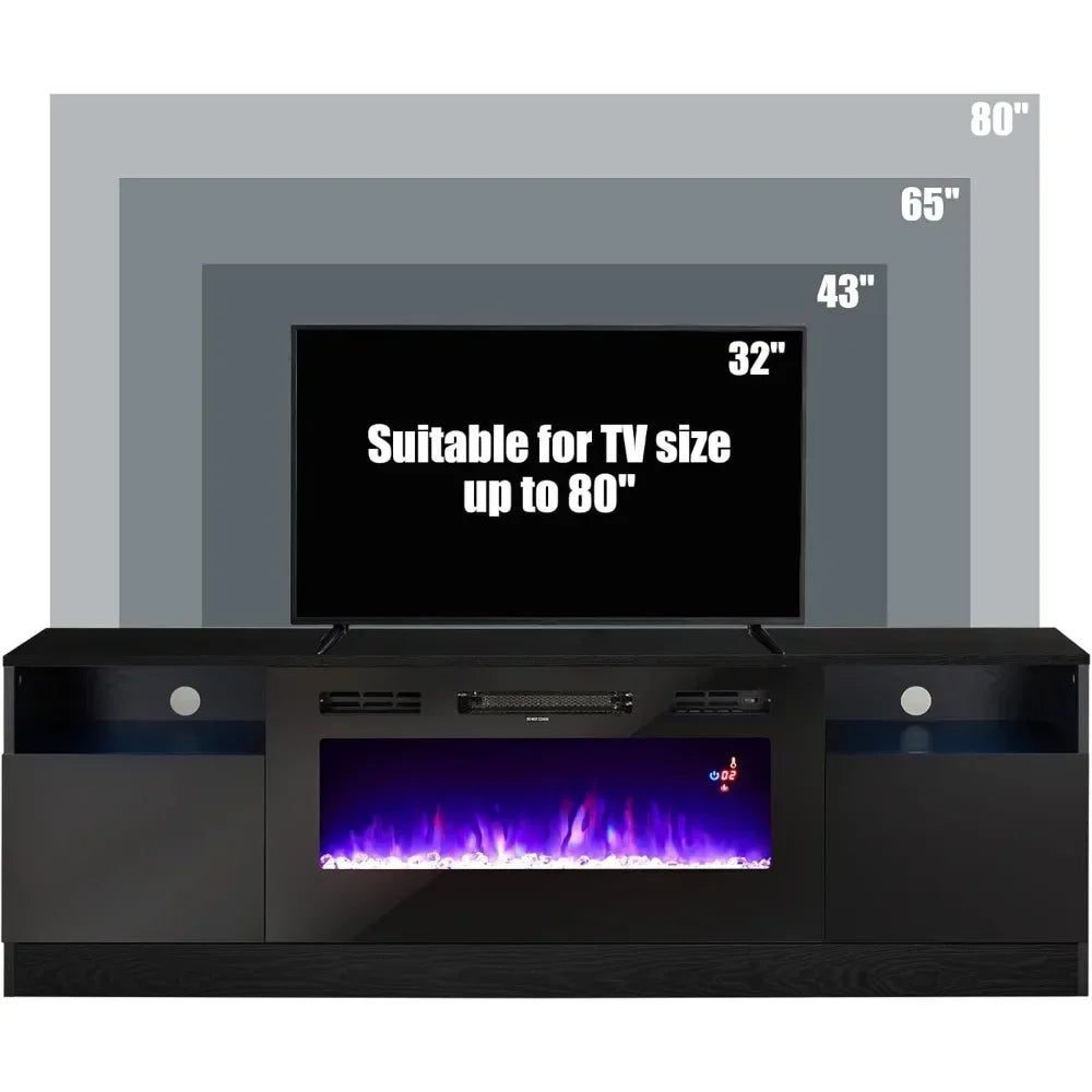 36 Inch Electric Fireplace TV Stand with Storage
