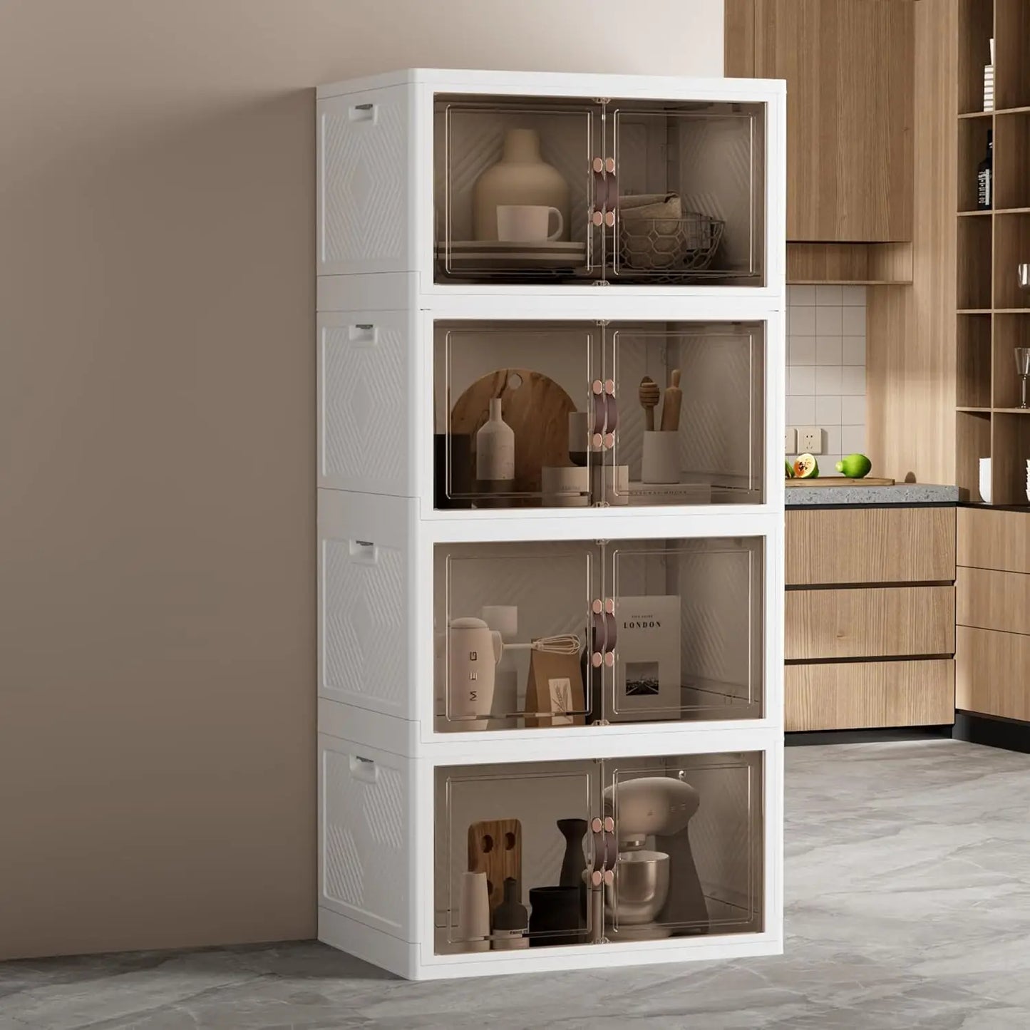 Collapsible Storage Bins with Wheels and Door