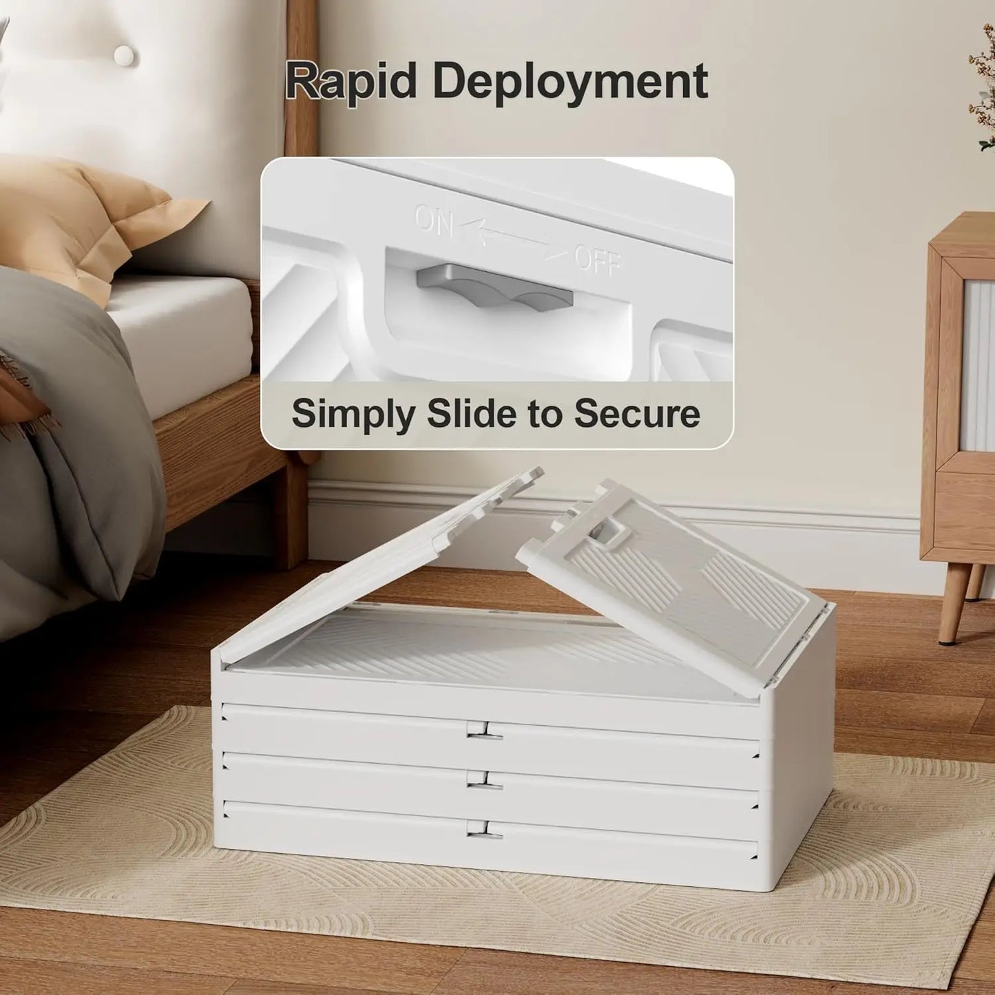 Collapsible Storage Bins with Wheels and Door