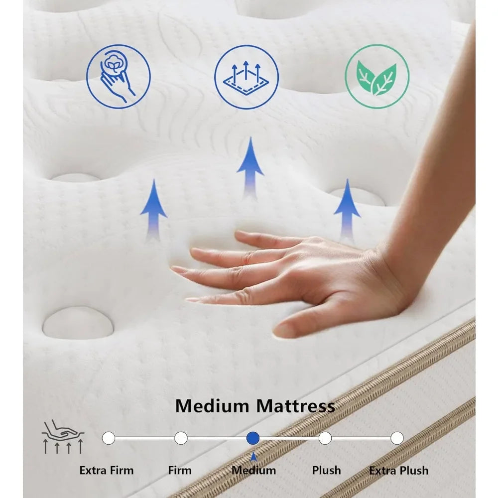 12 Inch Full Size Memory Foam Pocket Spring Mattress