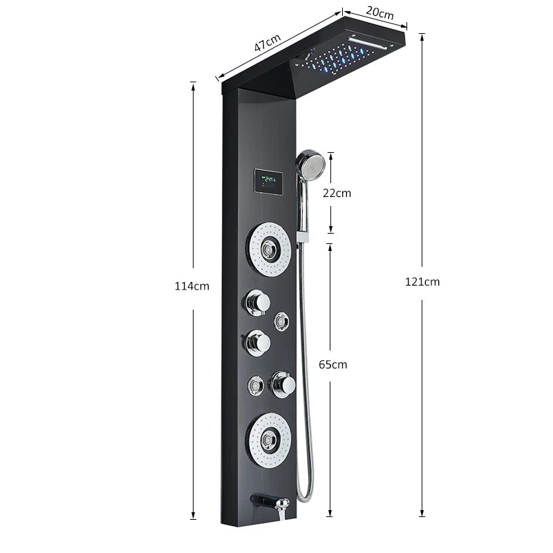 LED Rainfall Shower Panel with LCD Display
