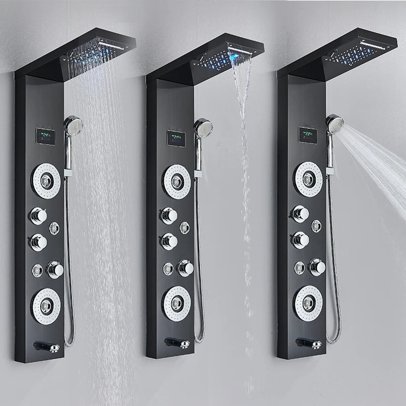 LED Rainfall Shower Panel with LCD Display