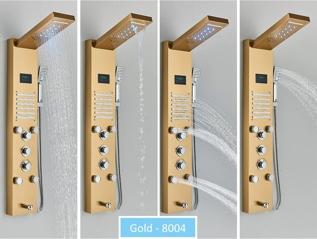 LED Rainfall Shower Panel with LCD Display