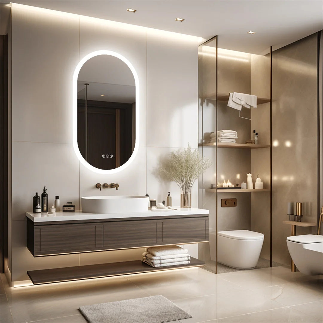 LUVODI Waterproof Backlit Touch Screen Bathroom Mirror