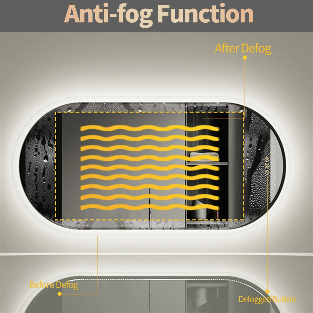 LUVODI Waterproof Backlit Touch Screen Bathroom Mirror