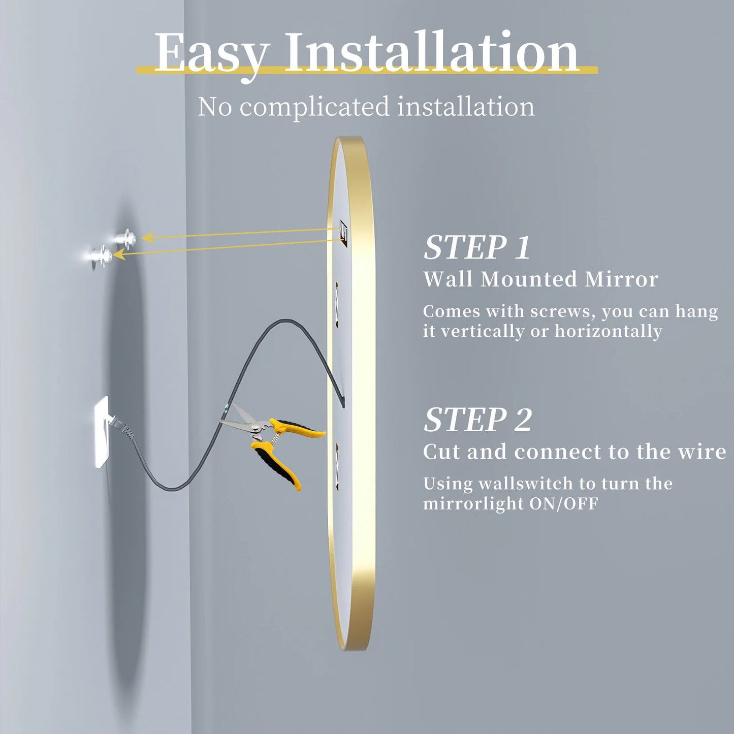 Large LED Oval Lighted Bathroom Mirror with Anti-Fog