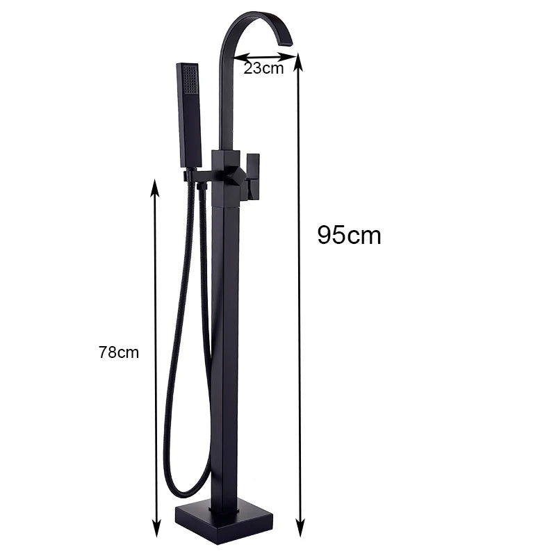 Luxury Matte Black Freestanding Bathtub Faucet