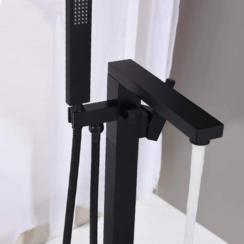 Luxury Matte Black Freestanding Bathtub Faucet