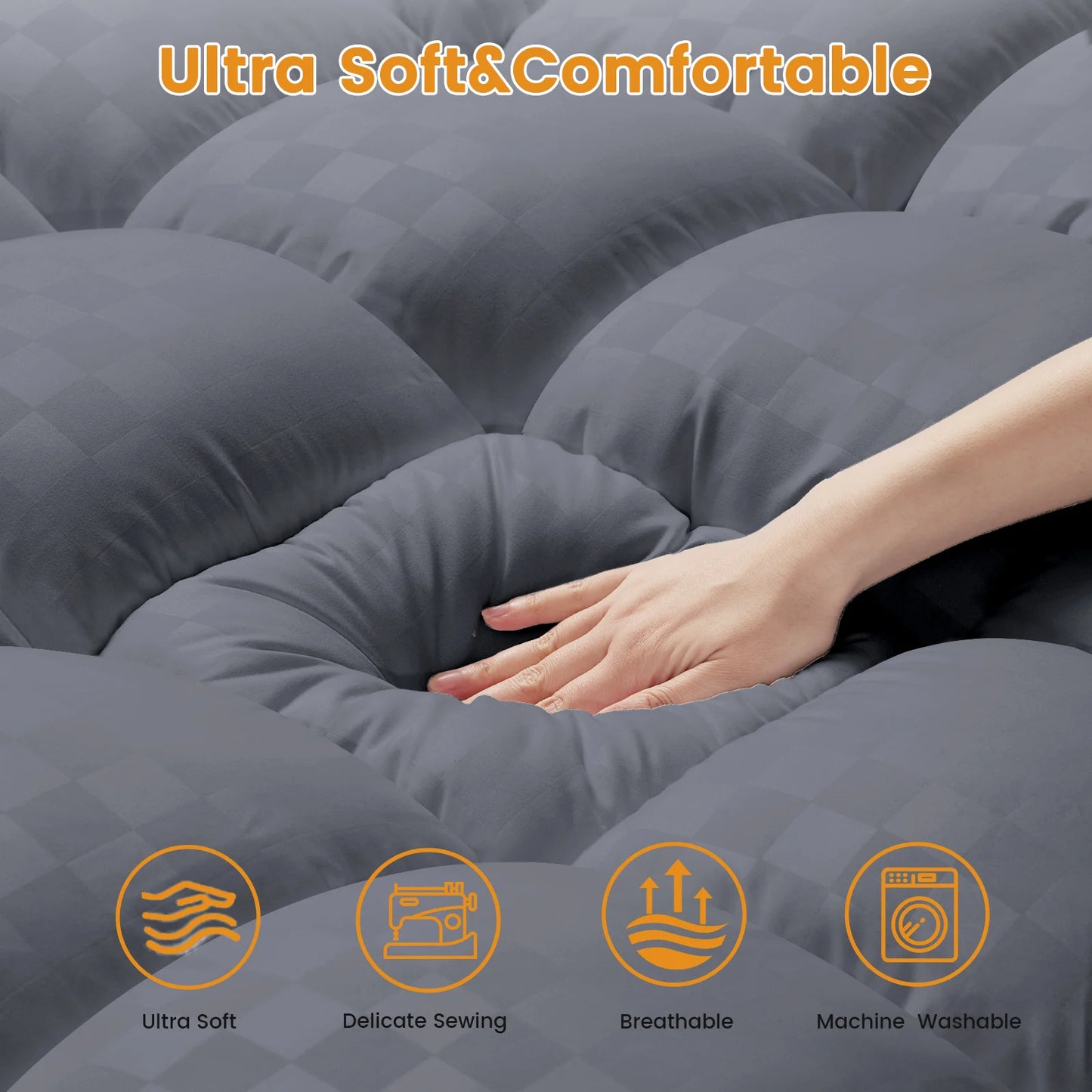 Ultra Plush Machine Washable Mattress Topper Cover