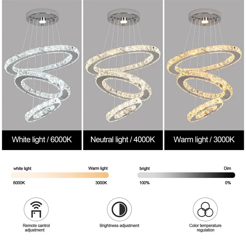 Modern Luxury Crystal Chandelier LED Indoor Lighting