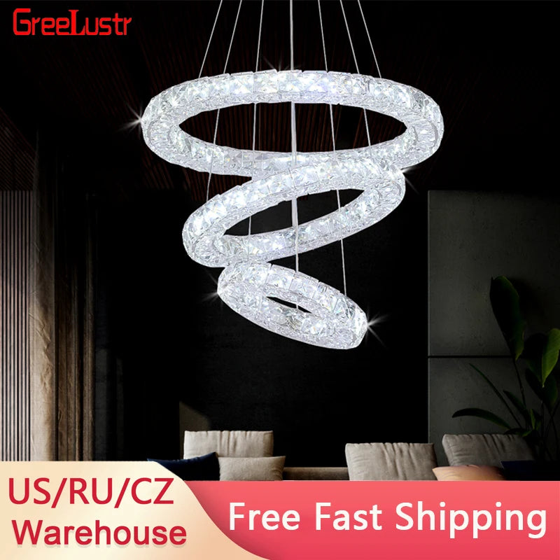 Modern Luxury Crystal Chandelier LED Indoor Lighting