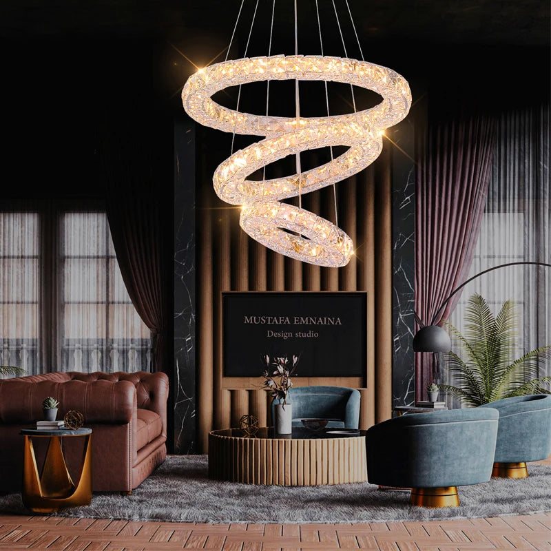 Modern Luxury Crystal Chandelier LED Indoor Lighting