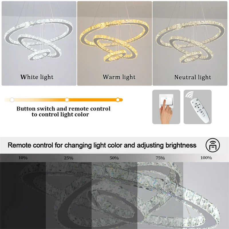 Modern Luxury Crystal Chandelier LED Indoor Lighting