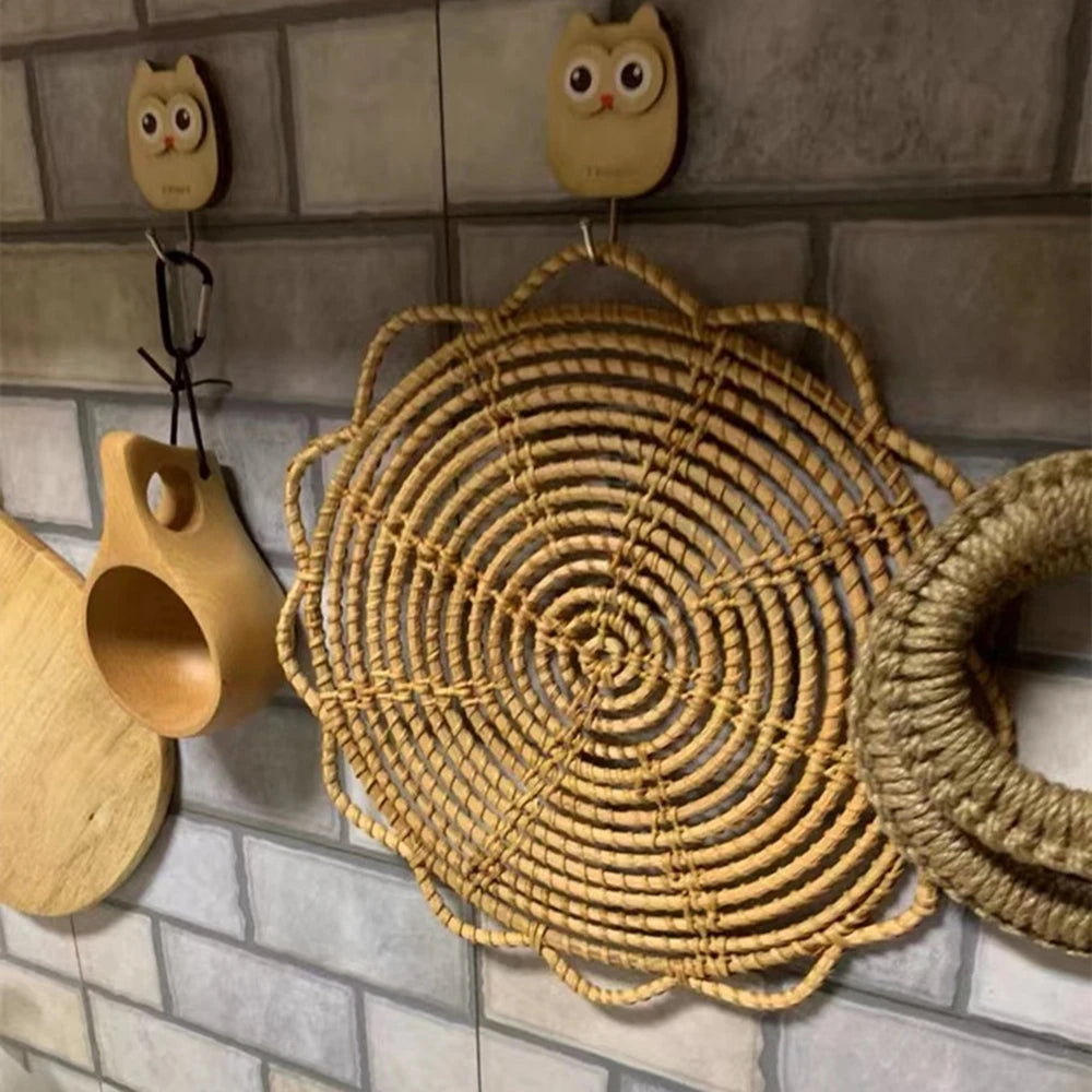 Boho Rattan Wall Basket Decor for Home