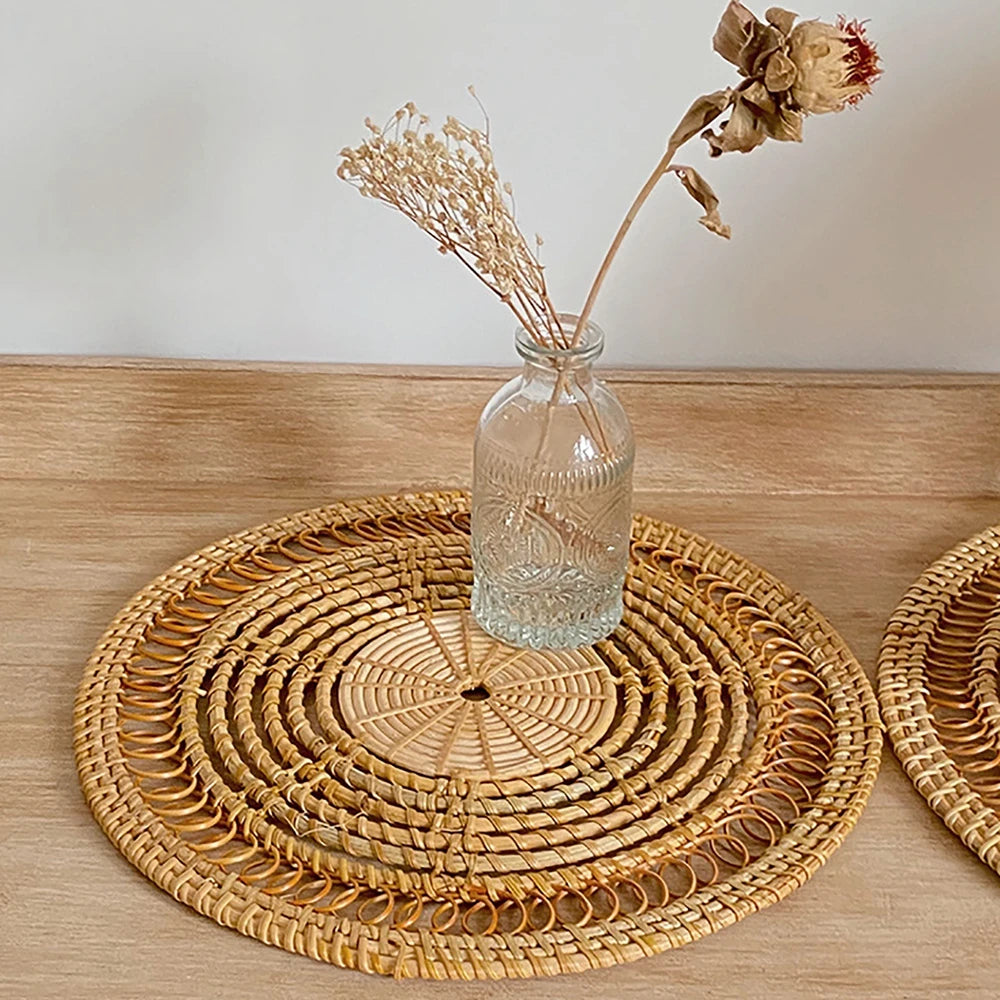 Boho Rattan Wall Basket Decor for Home