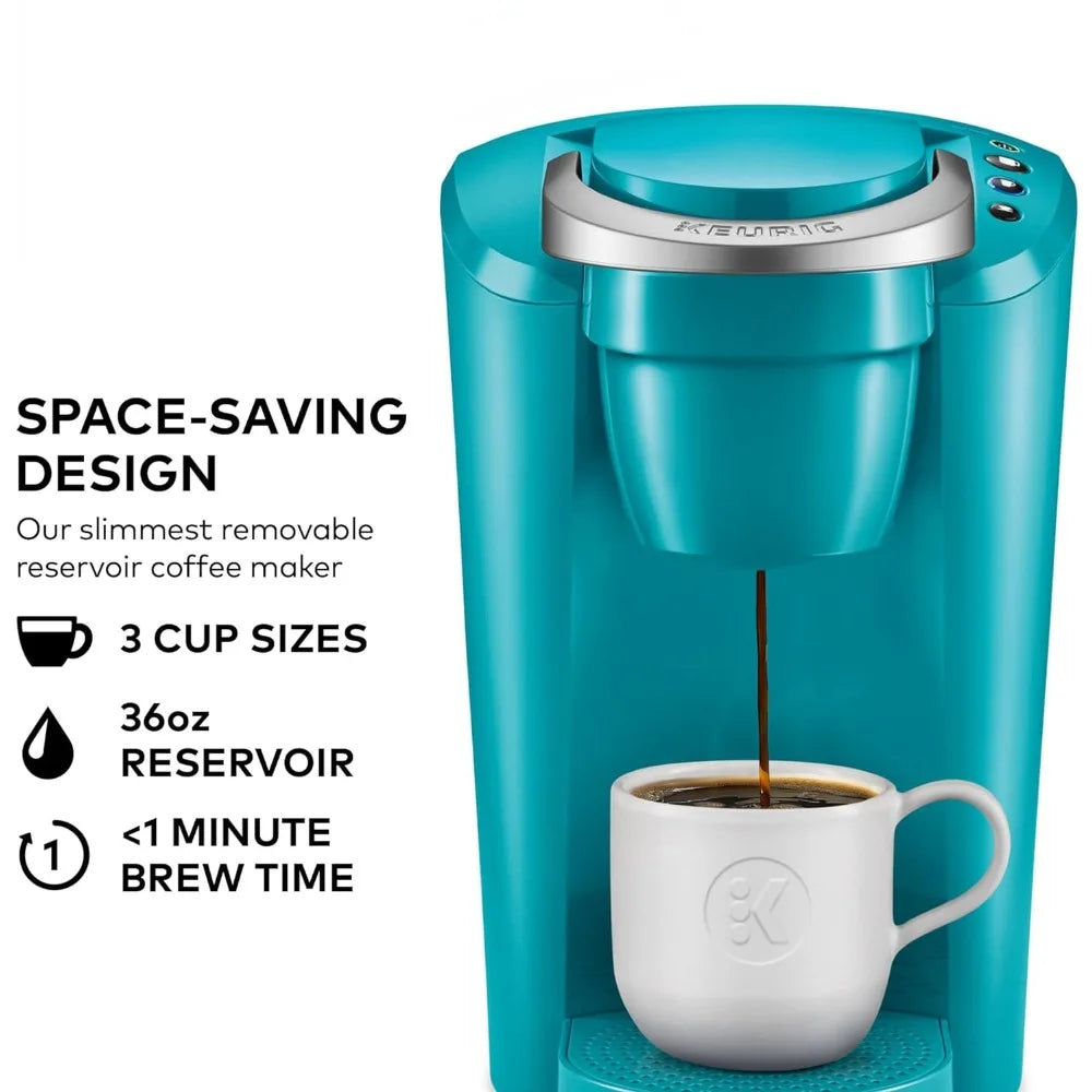 Compact Turquoise Single Serve Coffee Brewer Machine